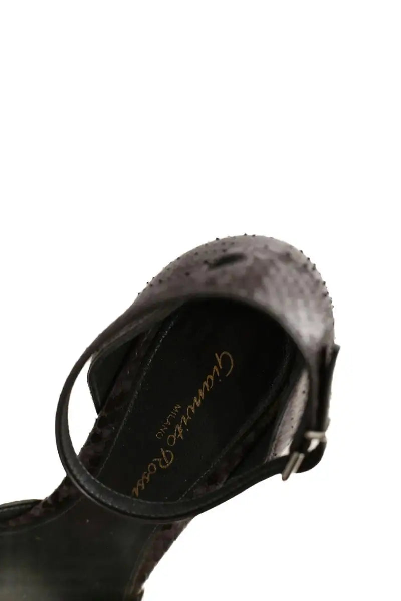 Talons Gianvito Rossi pitone lapis Gris en Cuir