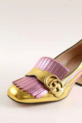 Talons Gucci Marmont Doré en Cuir