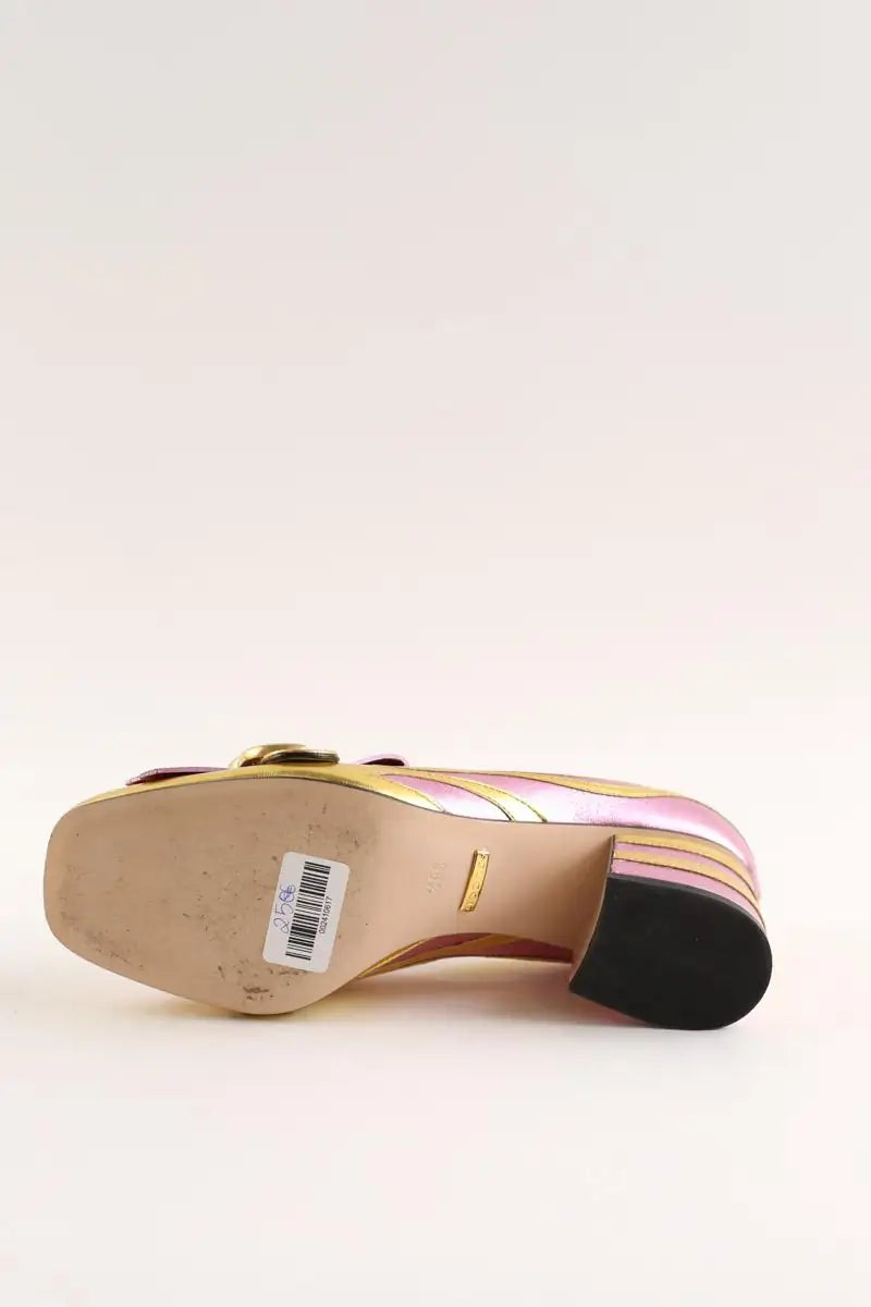Talons Gucci Marmont Doré en Cuir