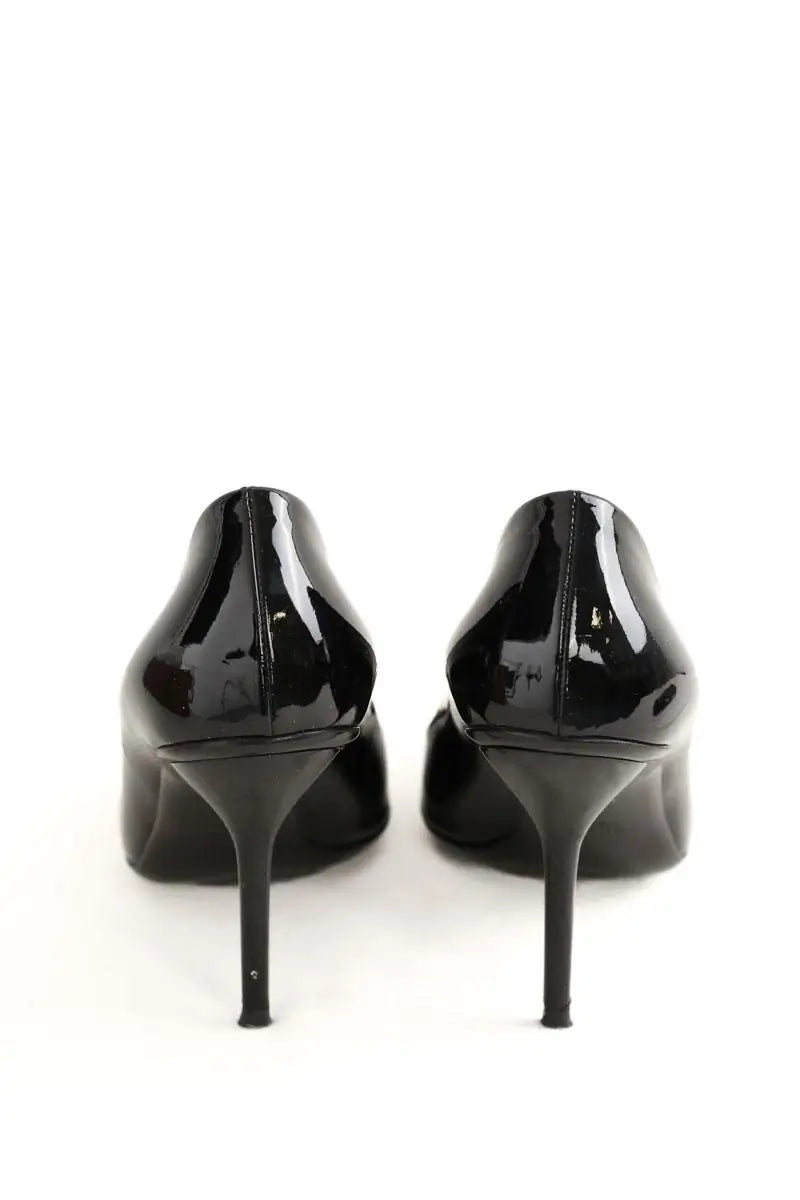 Talons Gucci vitello vernice soft nero Noir en Cuir verni