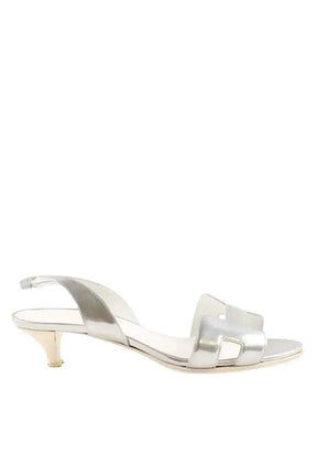 Talons Hermès Argent en Cuir, taille 37 - Seconde Main