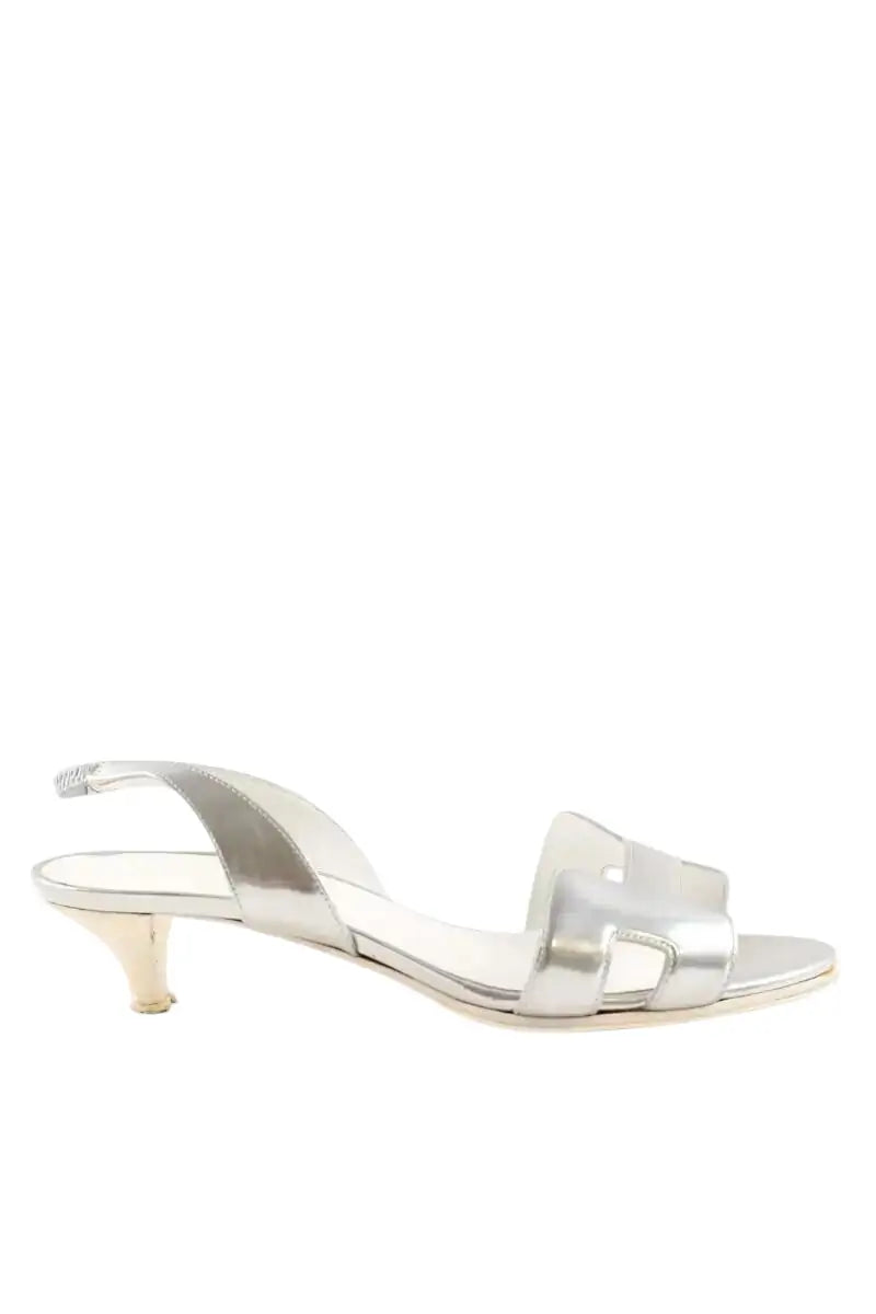 Talons Hermès Argent en Cuir, taille 37 - Seconde Main