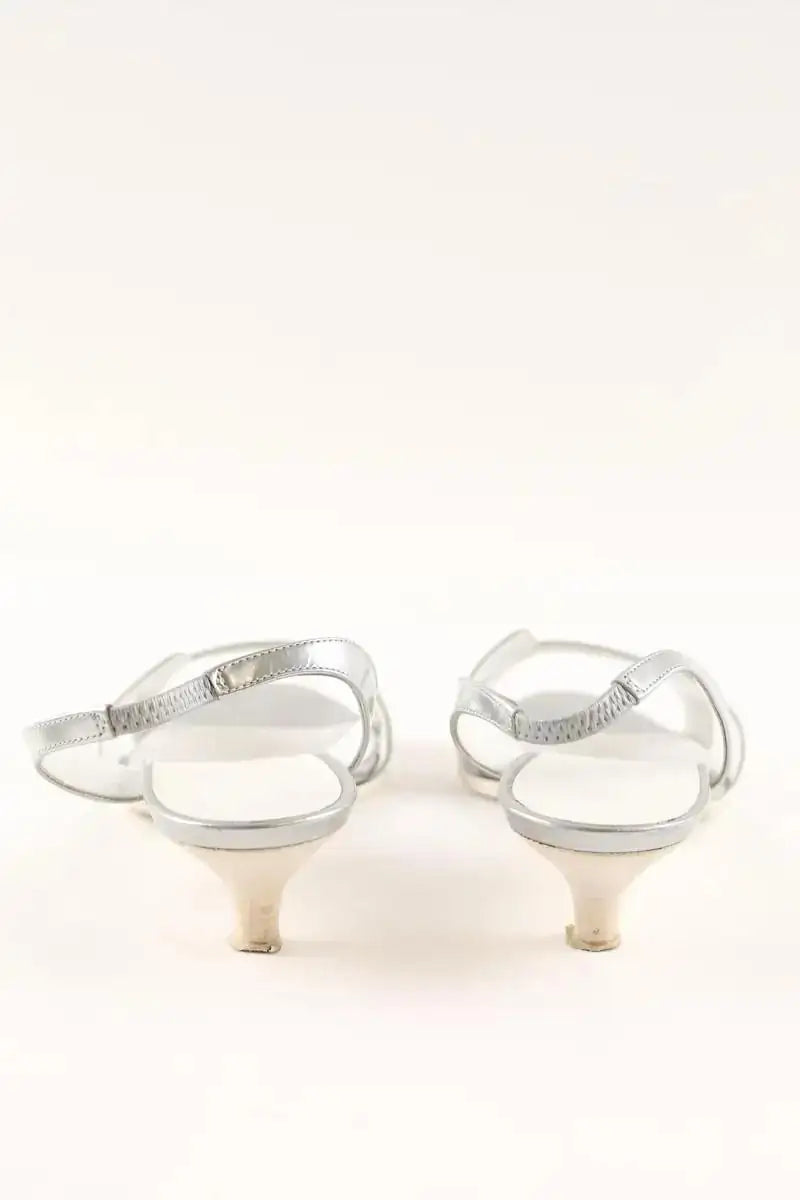 Talons Hermès Argent en Cuir