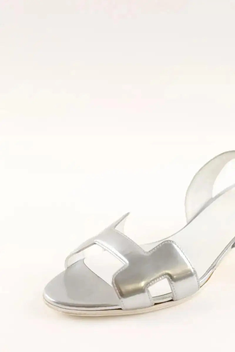 Talons Hermès Argent en Cuir