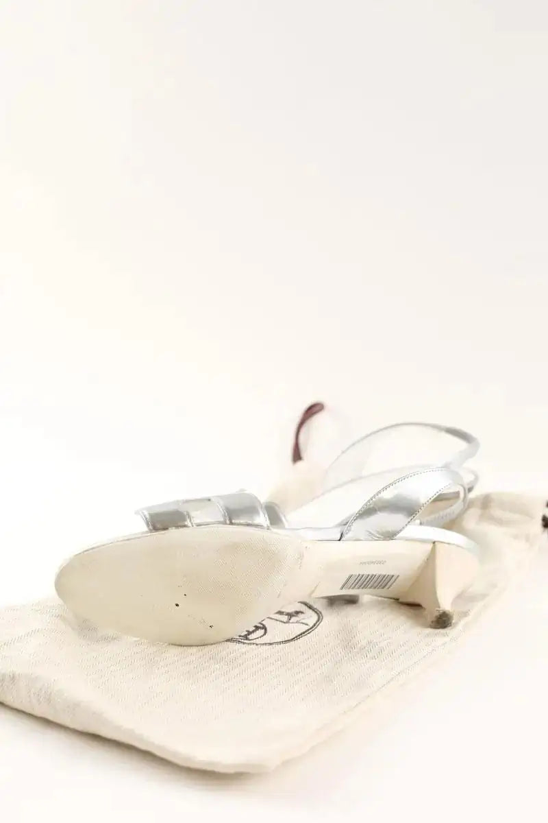 Talons Hermès Argent en Cuir