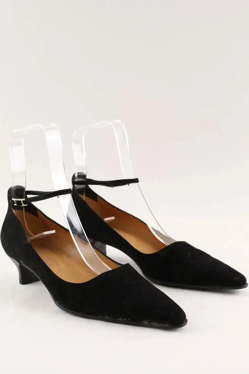 Talons Hermès Noir en Daim