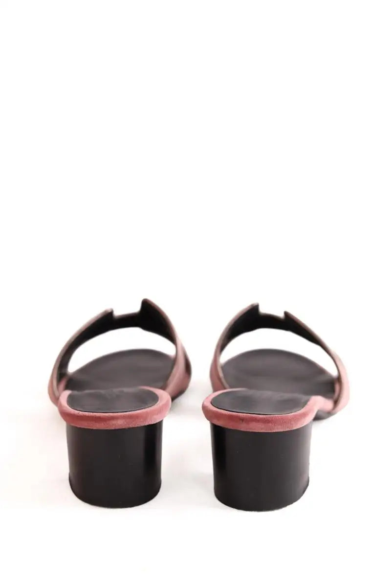 Talons Hermès Oasis  Rose en Cuir