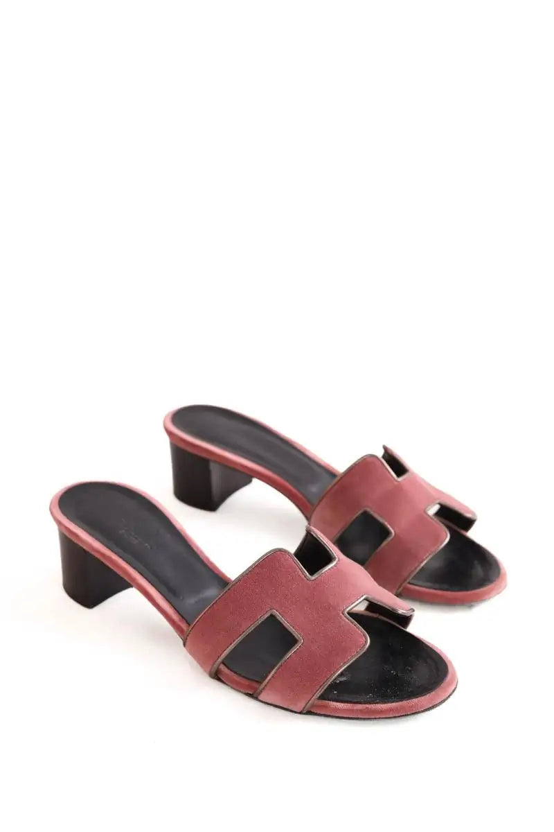 Talons Hermès Oasis  Rose en Cuir