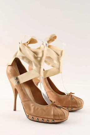 Talons Jean Paul Gaultier Rose en Cuir