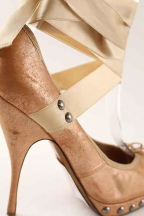 Talons Jean Paul Gaultier Rose en Cuir