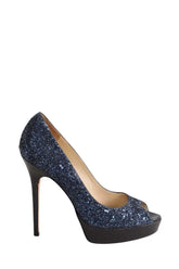 Talons Jimmy Choo Bleu en Paillettes, taille 39 - Seconde Main