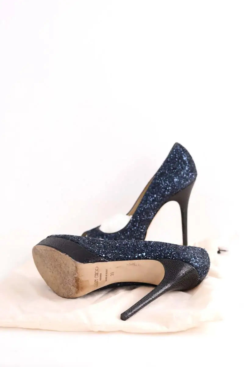 Talons Jimmy Choo Bleu en Paillettes