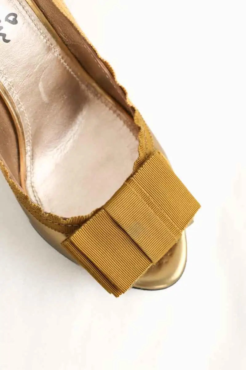 Talons Lanvin Doré en Cuir verni