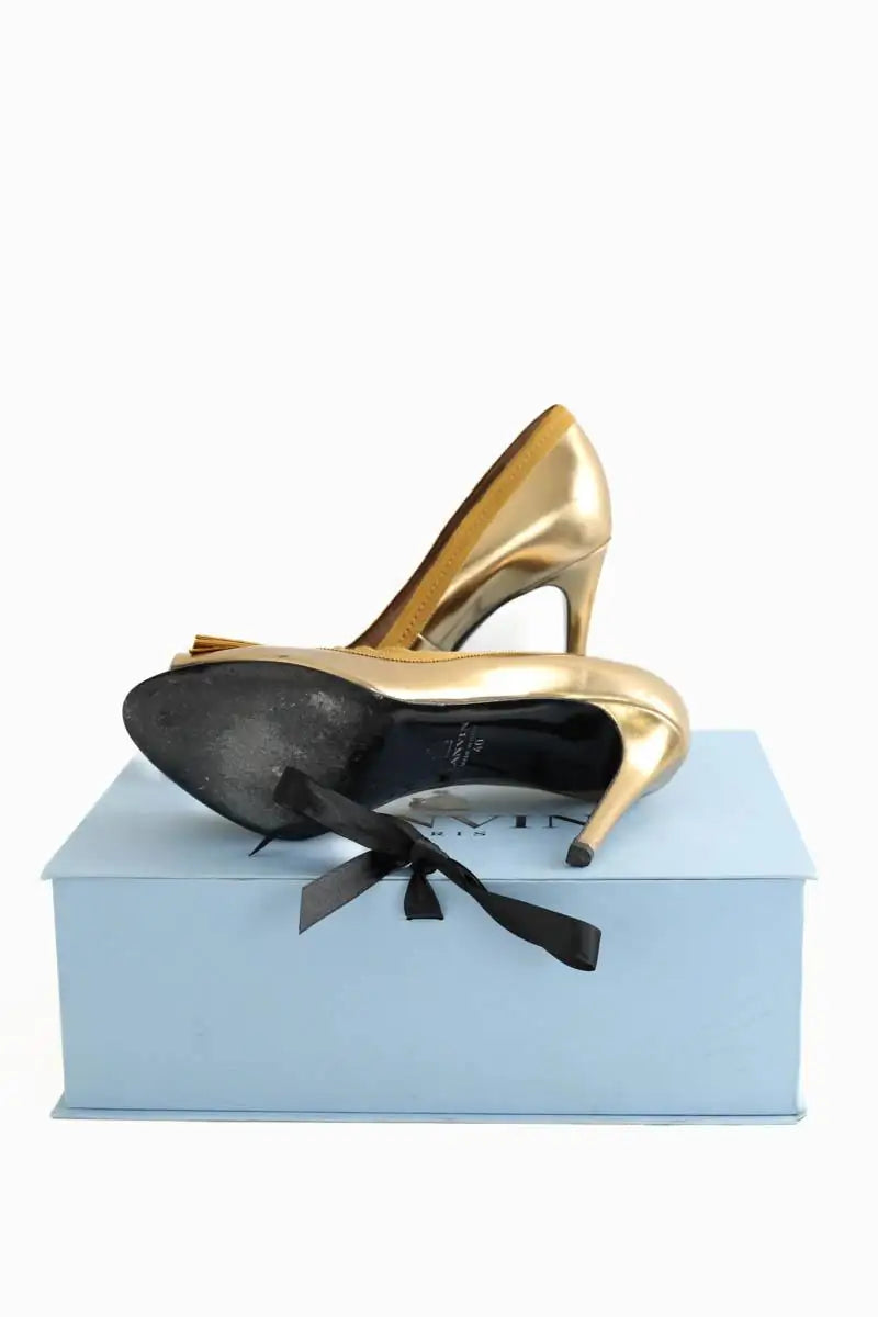 Talons Lanvin Doré en Cuir verni