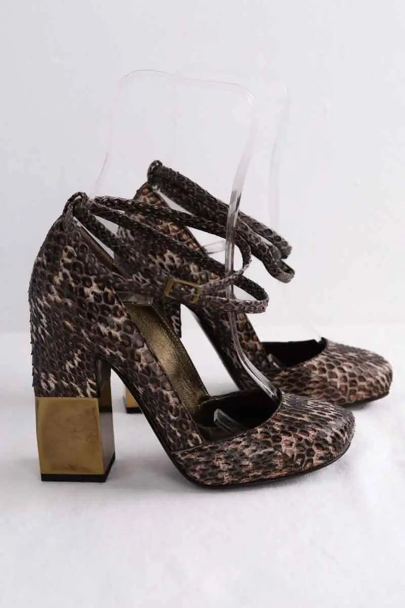 Talons Lanvin Marron en Cuirs exotiques