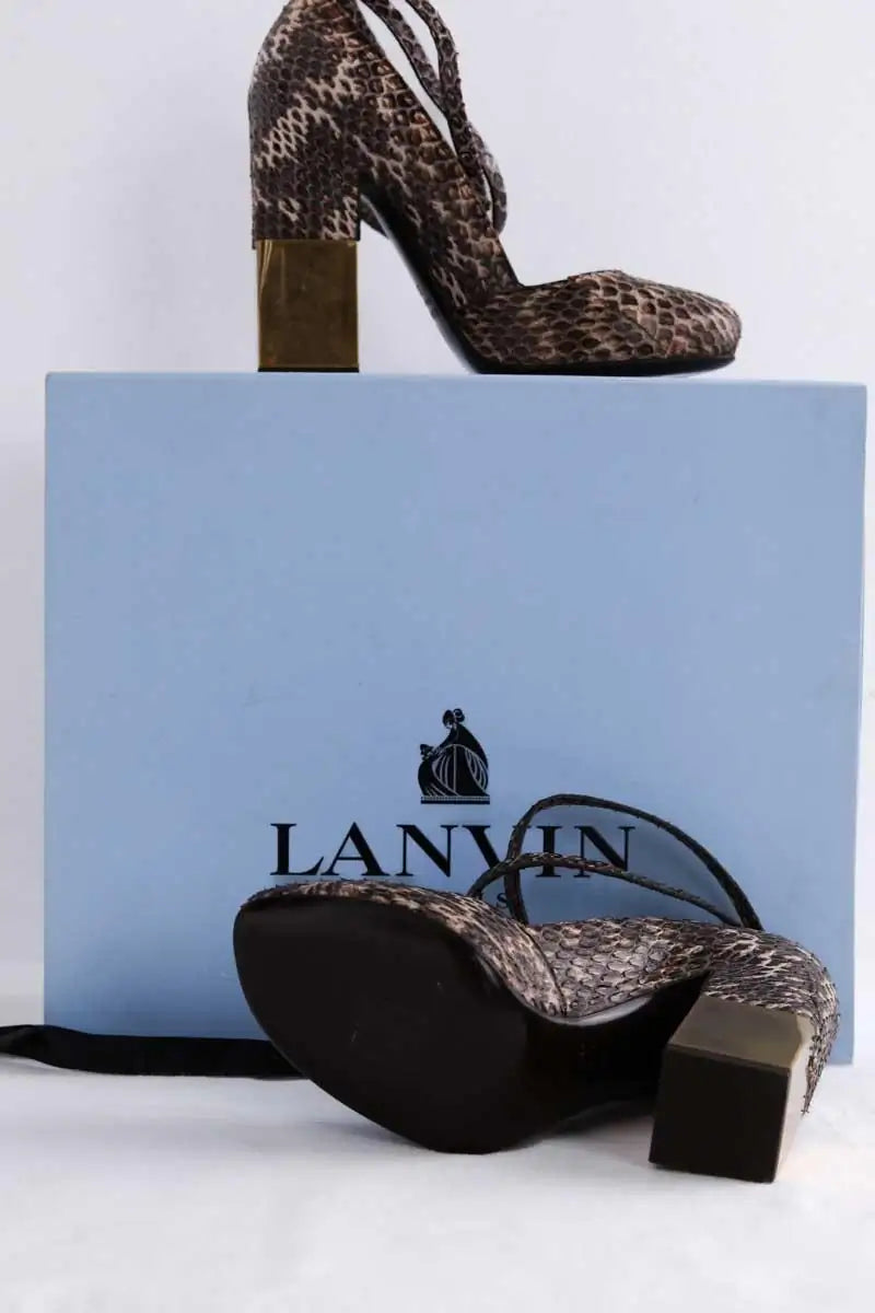Talons Lanvin Marron en Cuirs exotiques