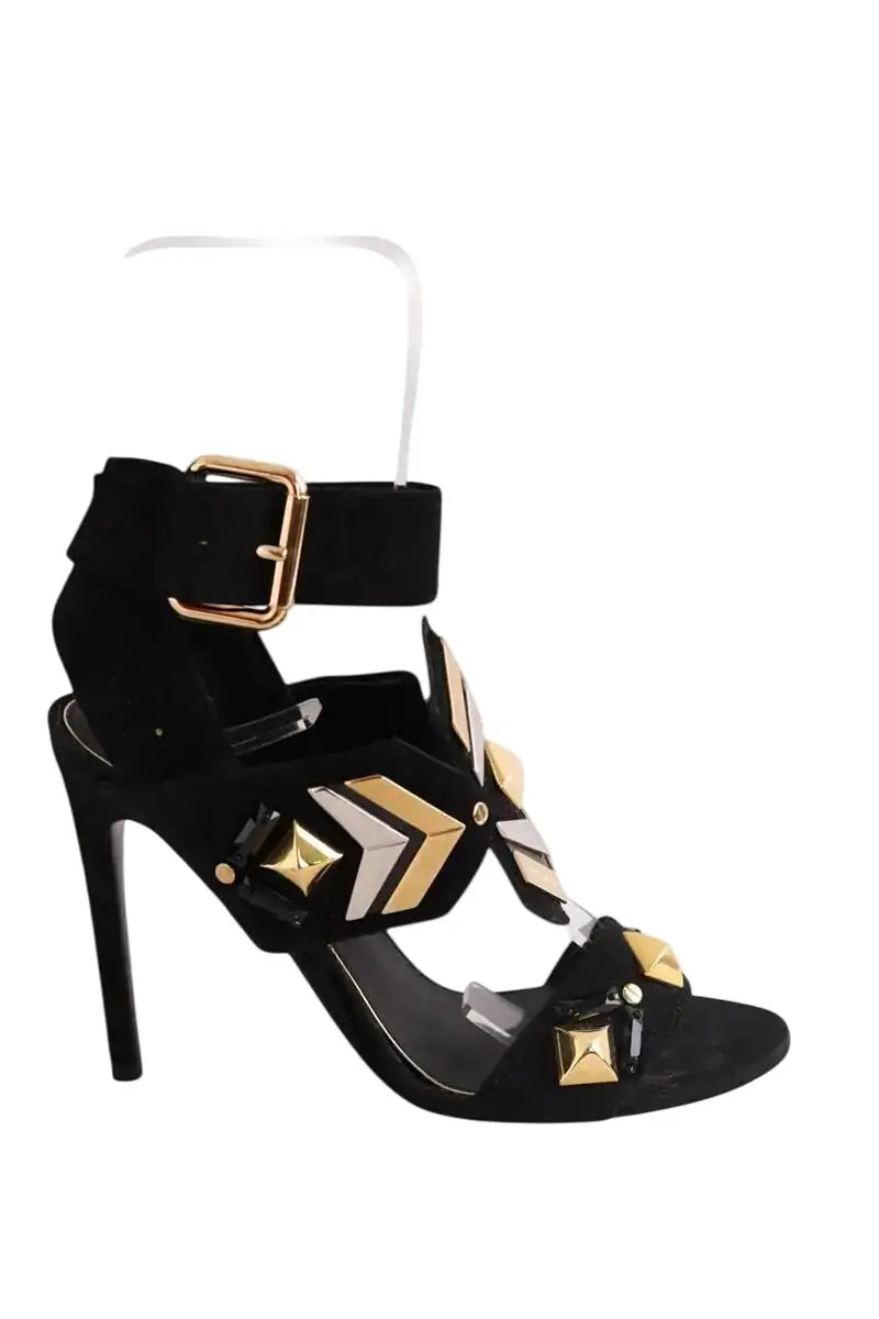 Talons Louis Vuitton Noir en Daim, taille 36 - Seconde Main