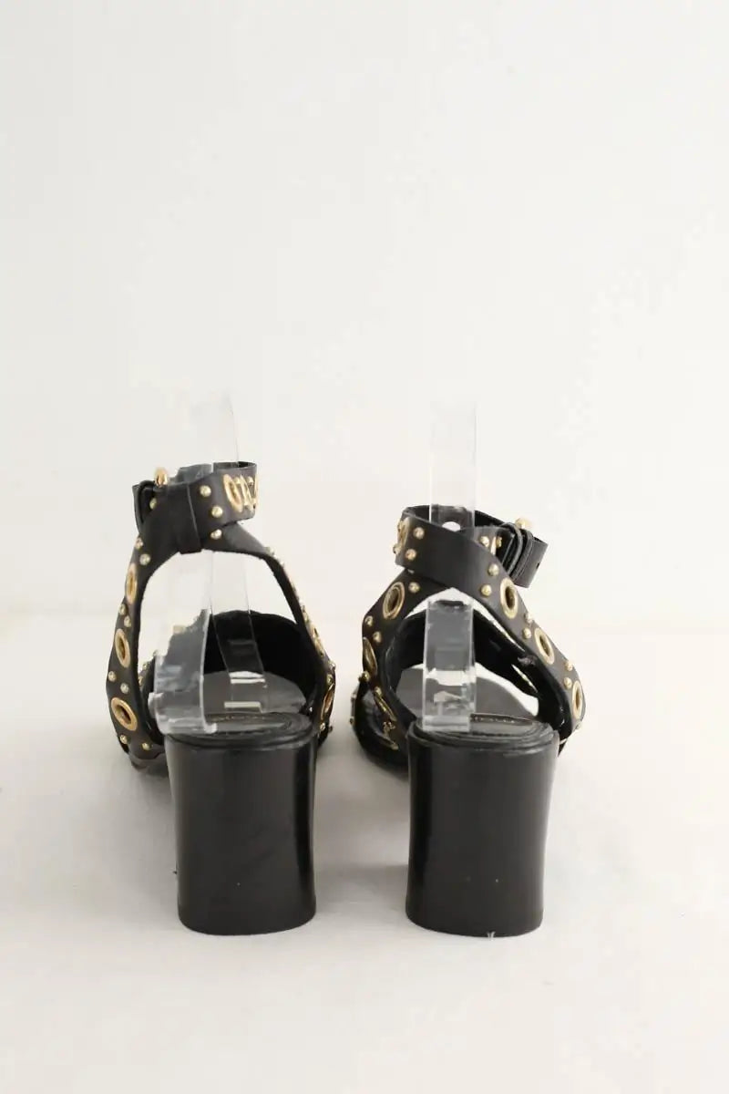 Talons Maje Noir en Cuir