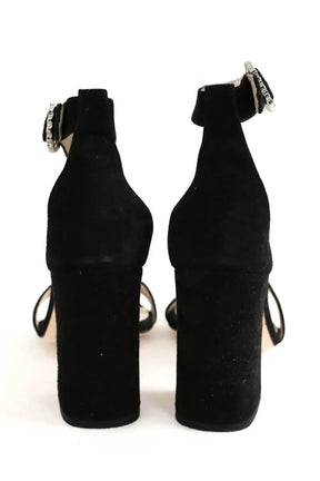 Talons Maje Noir en Daim