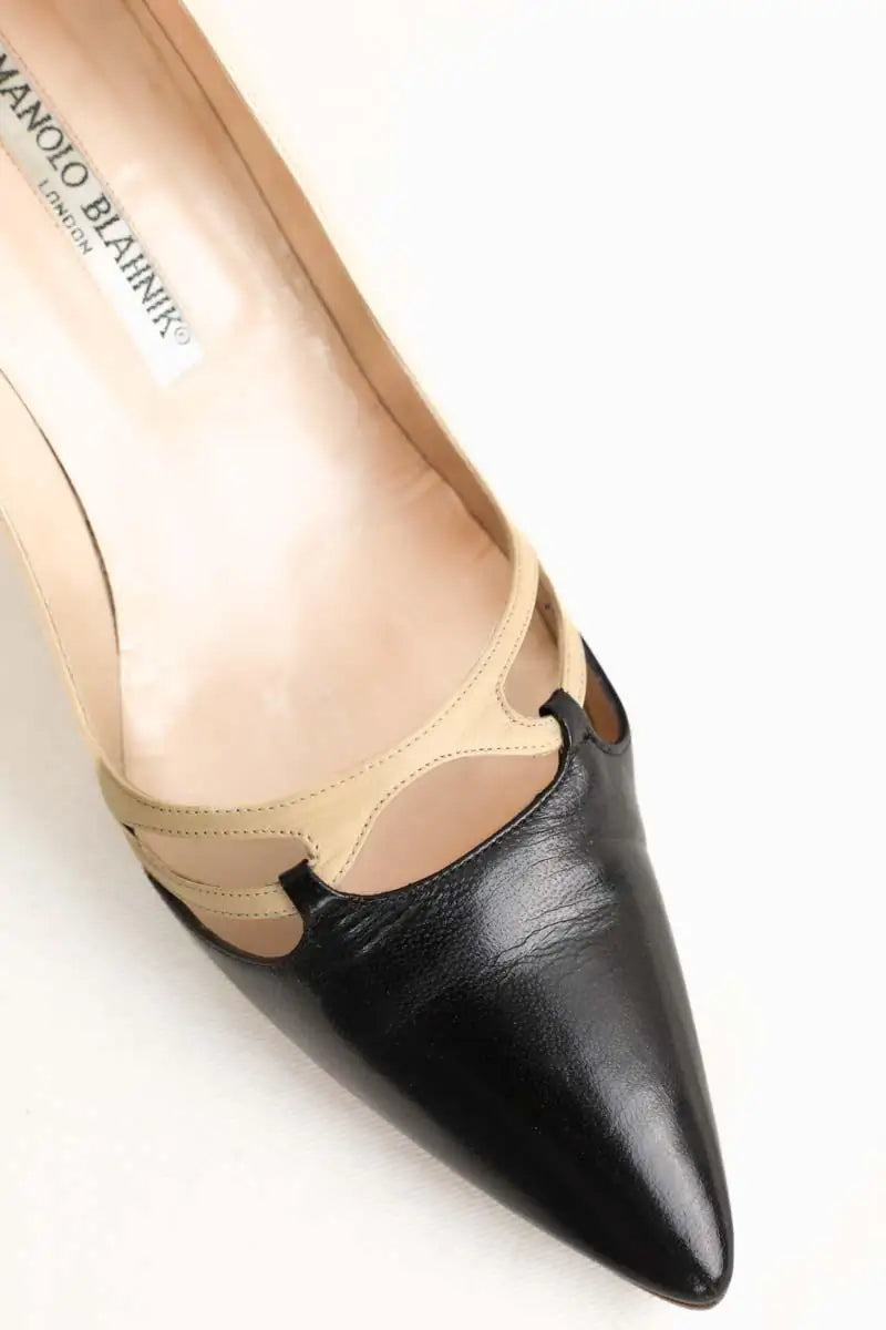 Talons Manolo Blahnik Beige en Cuir