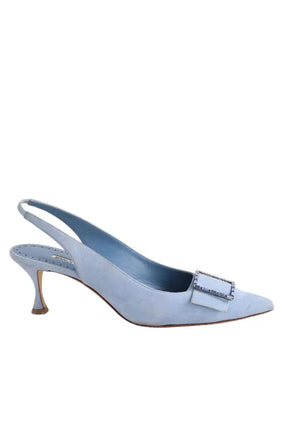 Talons Manolo Blahnik Bleu en Daim, taille 40 - Seconde Main