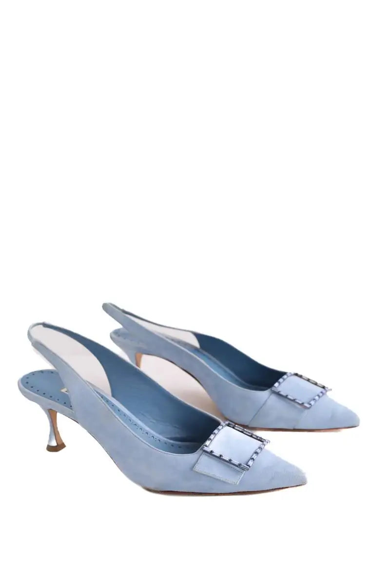 Talons Manolo Blahnik Bleu en Daim