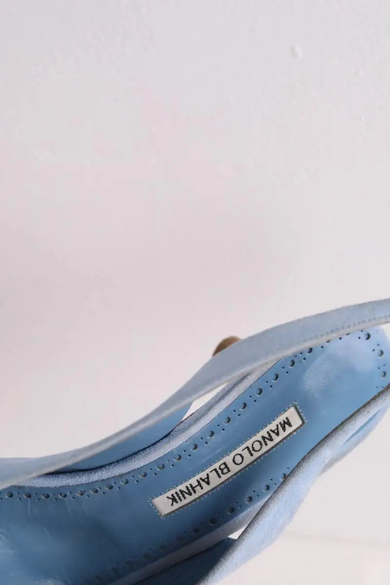 Talons Manolo Blahnik Bleu en Daim
