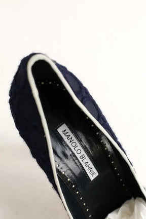 Talons Manolo Blahnik Marine en Tissu