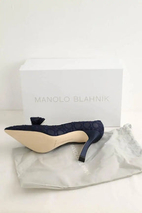 Talons Manolo Blahnik Marine en Tissu