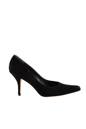 Talons Manolo Blahnik Noir en Daim, taille 36 - Seconde Main