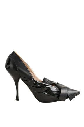Talons Miu Miu Noir en Cuir, taille 38 - Seconde Main