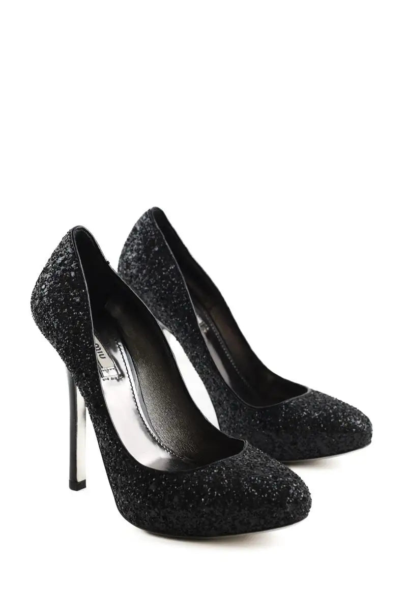 Talons Miu Miu Noir en Paillettes