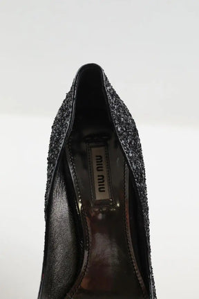 Talons Miu Miu Noir en Paillettes