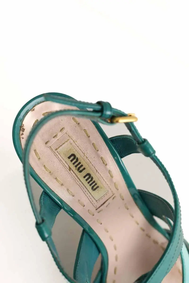 Talons Miu Miu Turquoise en Cuir