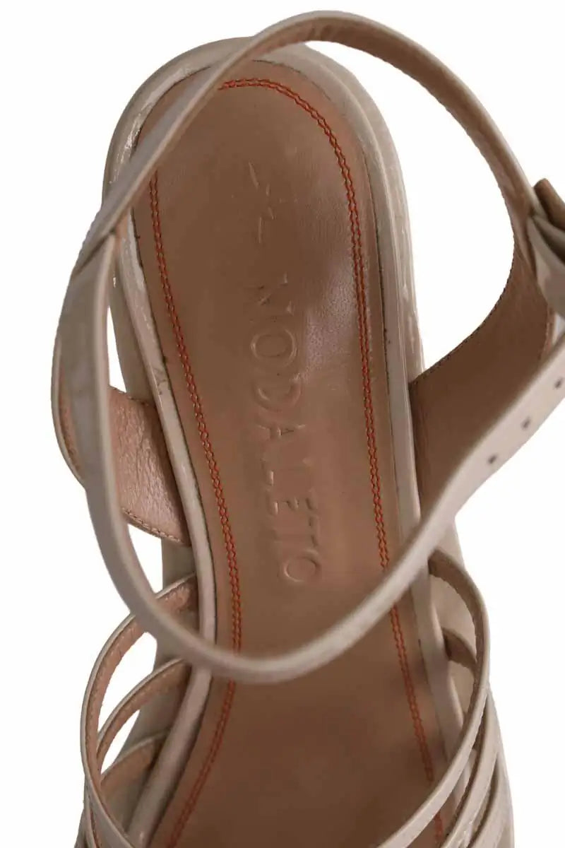 Talons Nodaleto Beige en Cuir