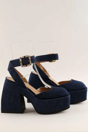 Talons Nodaleto Bleu en Tissu