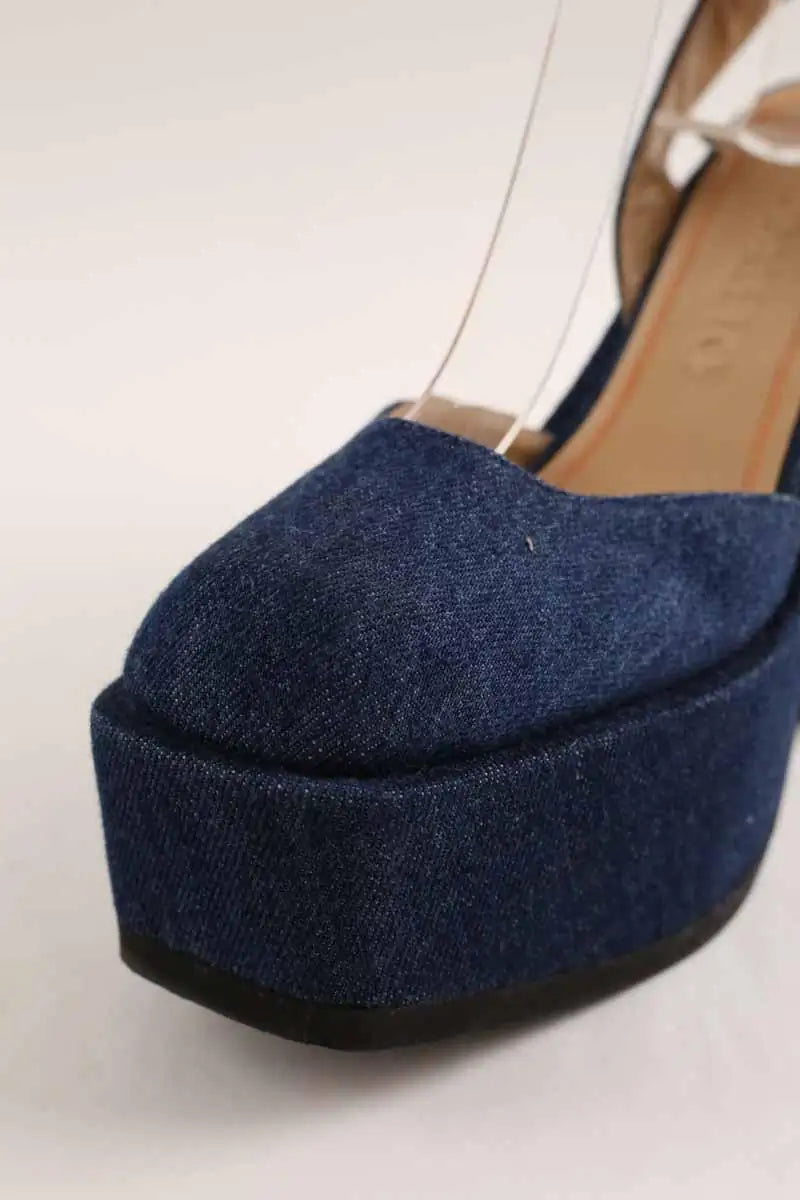 Talons Nodaleto Bleu en Tissu