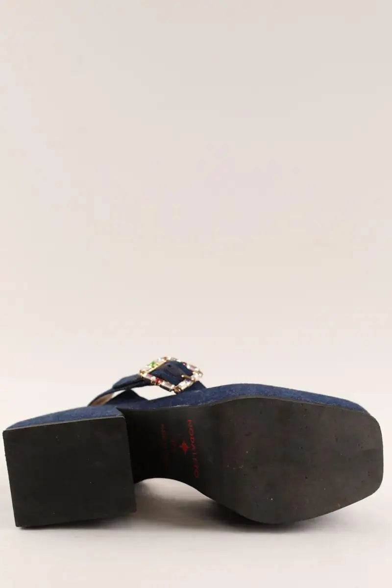 Talons Nodaleto Bleu en Tissu