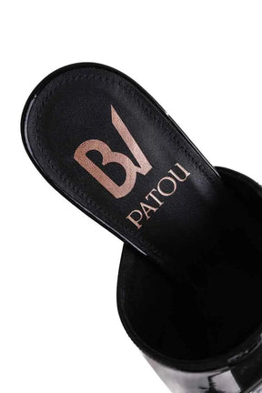 Talons Patou Glossy Anita Noir en Cuir verni