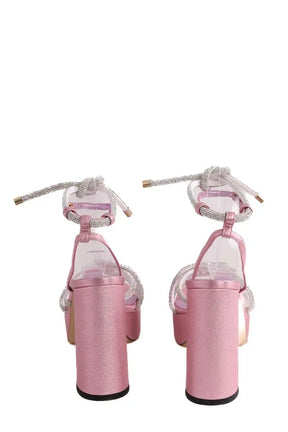 Talons Patou Rose en Paillettes
