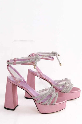 Talons Patou Rose en Paillettes