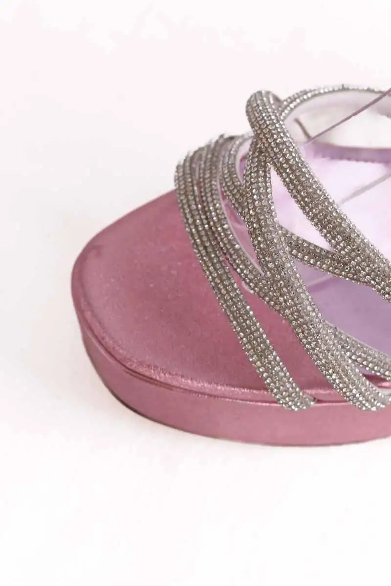Talons Patou Rose en Paillettes
