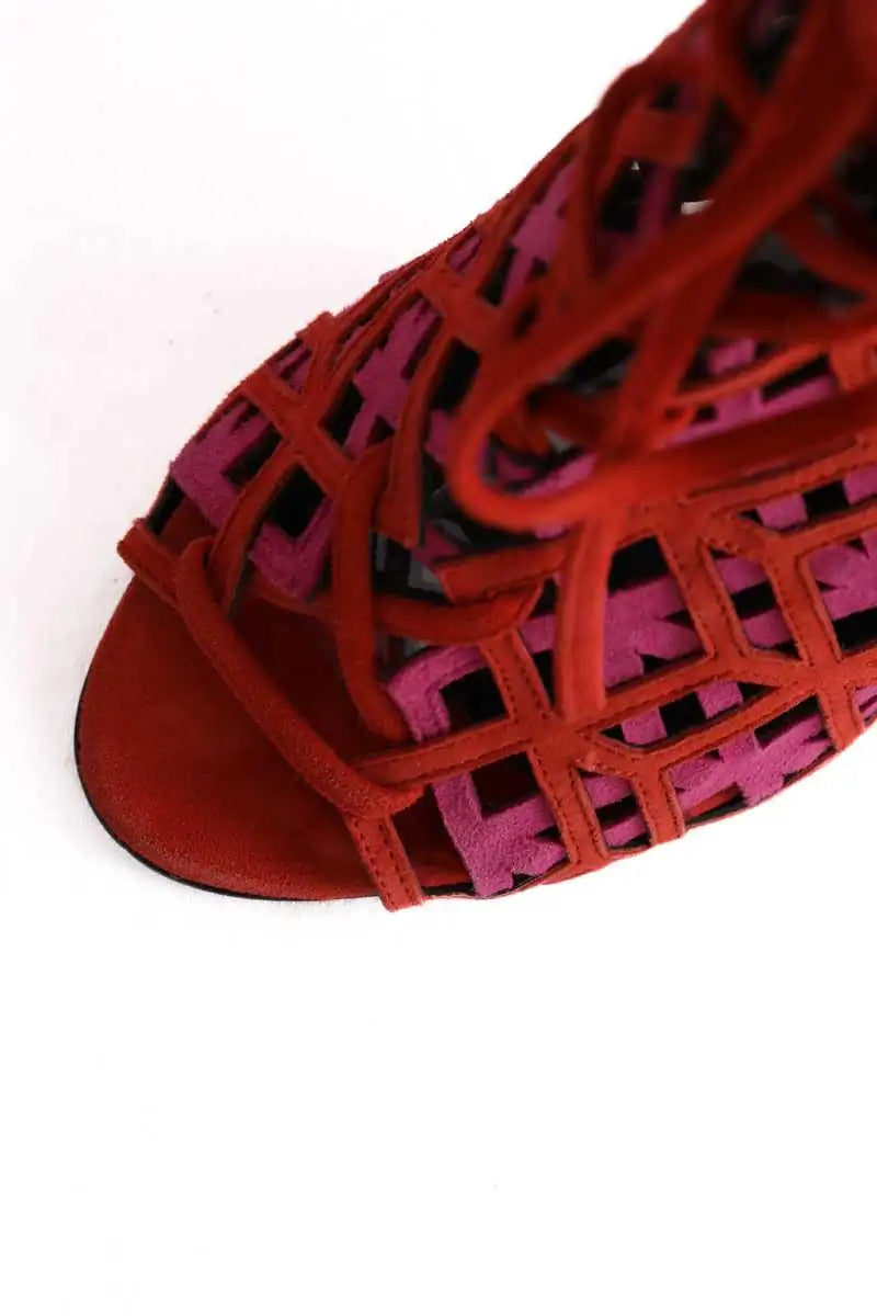 Talons Pierre Hardy Rouge en Daim