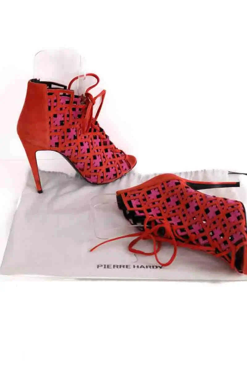 Talons Pierre Hardy Rouge en Daim