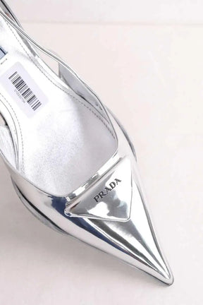 Talons Prada Argent en Cuir