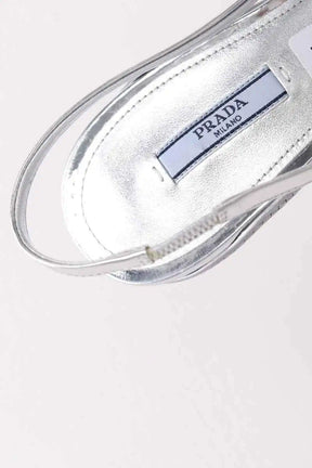 Talons Prada Argent en Cuir