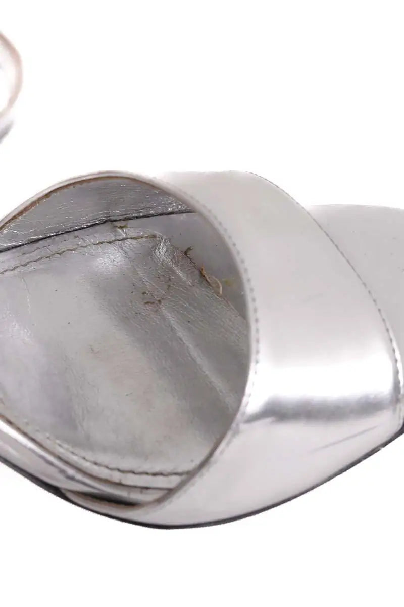Talons Prada Argent en Cuir