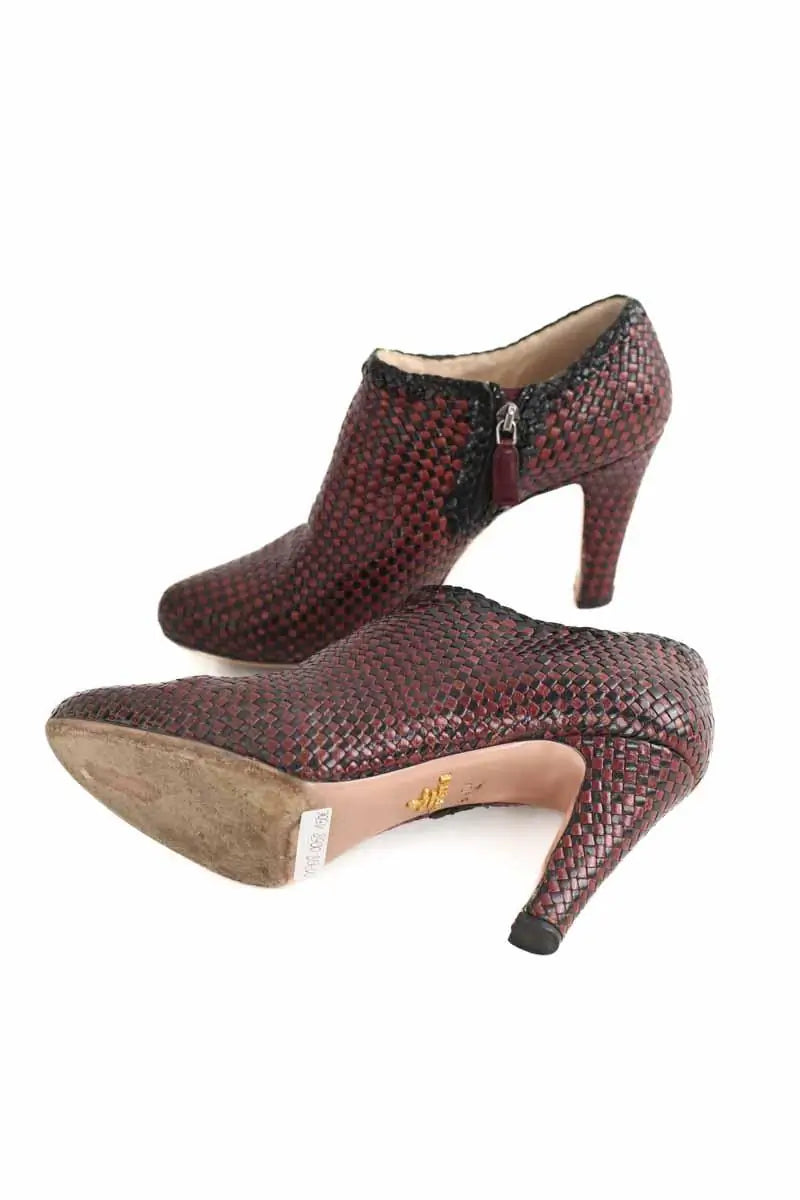 Talons Prada Bordeaux en Cuir
