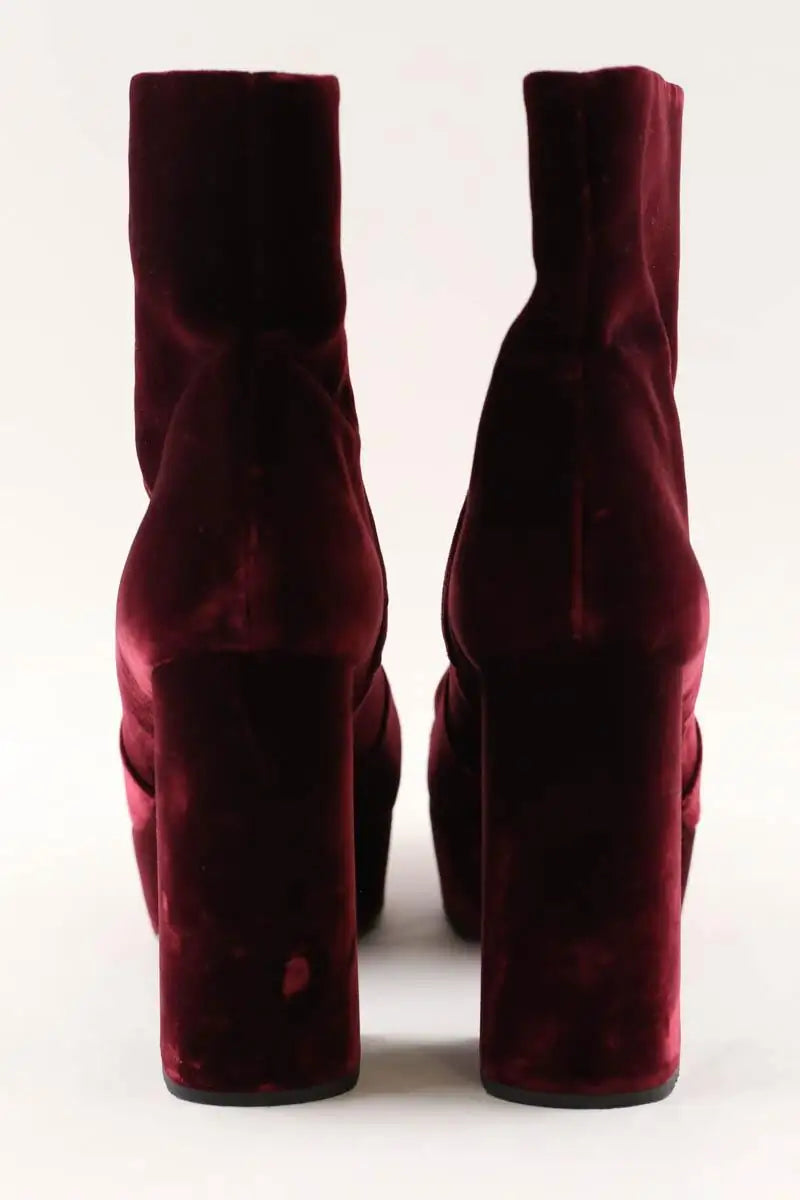 Talons Prada Bordeaux en Velours