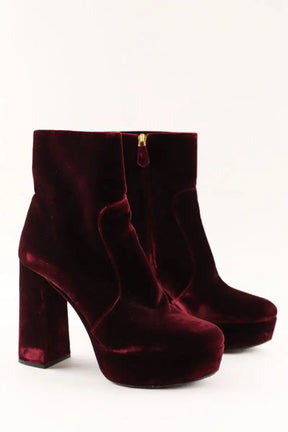 Talons Prada Bordeaux en Velours